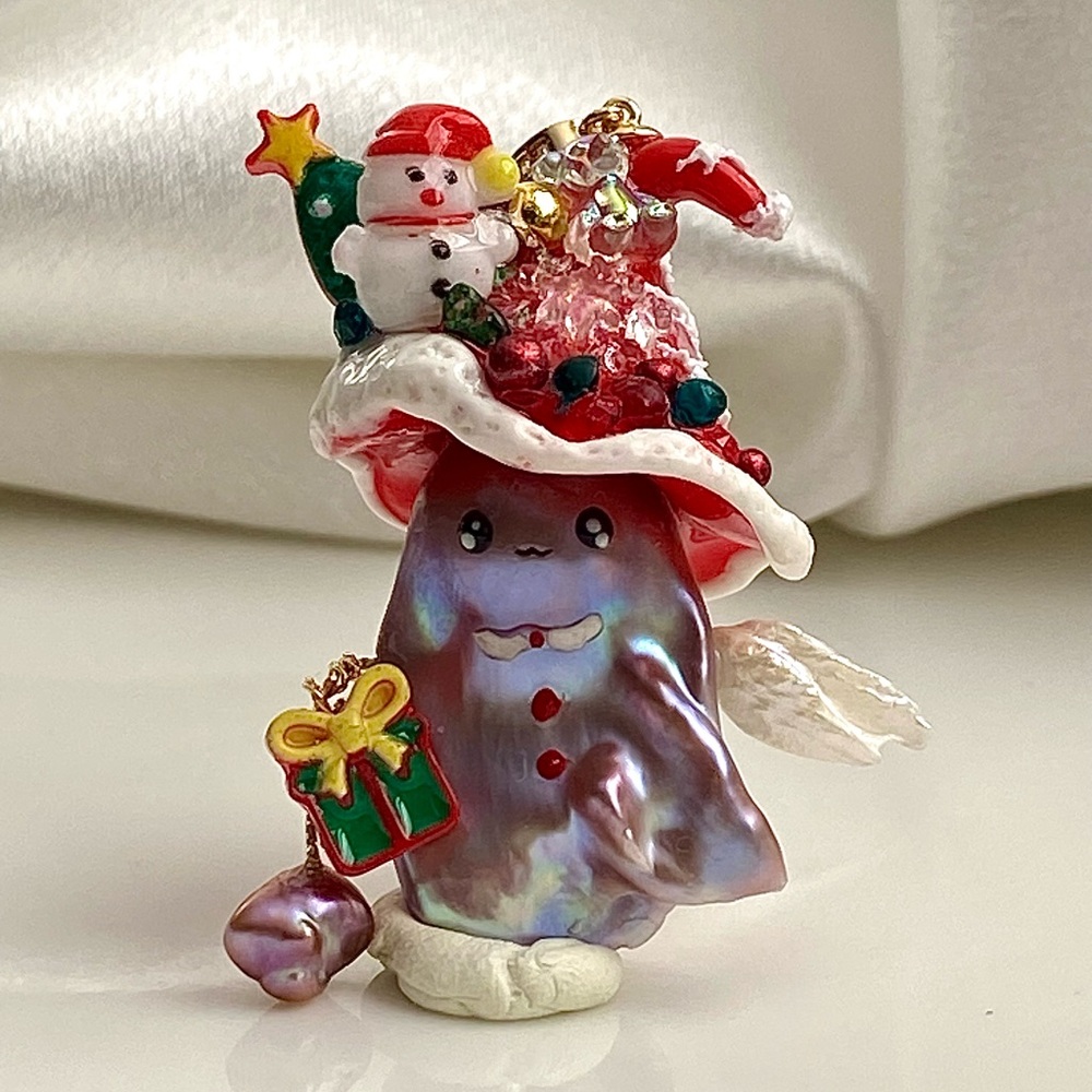 P198-EXCLUSIVE Premium Purple Flameball Pearl Christmas Detacahble Pendant